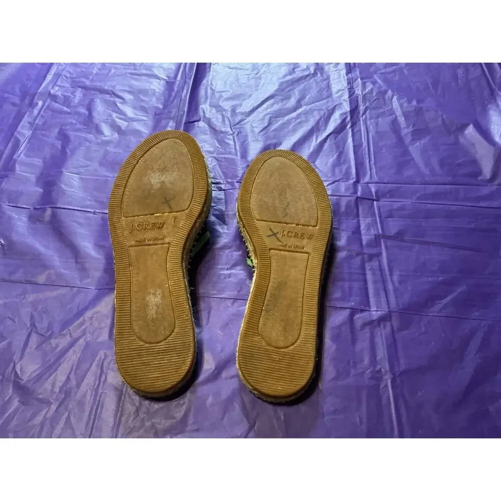 J.Crew Espadrille Women Slides Navy Dragonfly Sandal/Mule Slip On Shoes Sz‎ 7